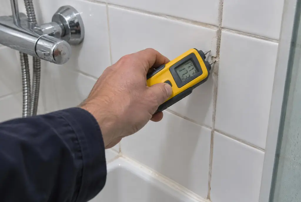 Lekdetectie Uithoorn – vochtmeter op badkamertegels bij de douche